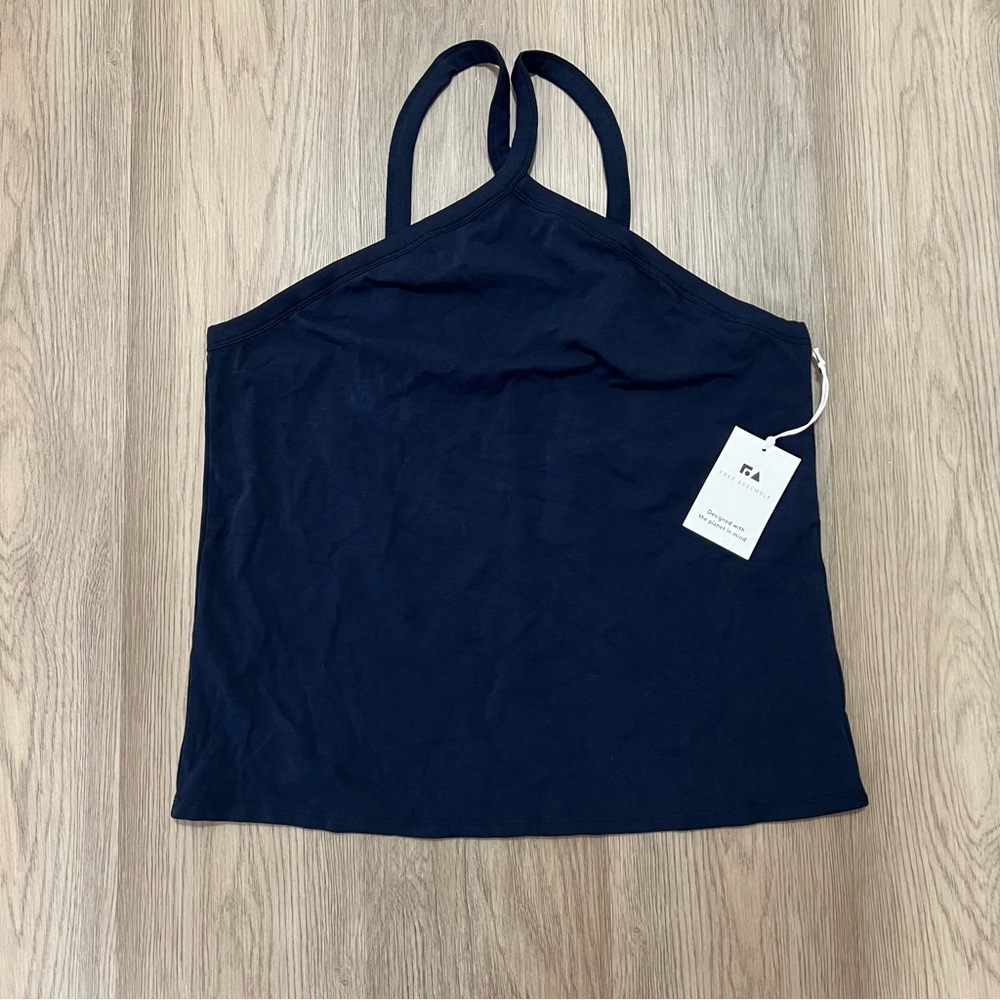 Free Assembly Navy Cross-Neck Halter Tank Top NWT | Size XL